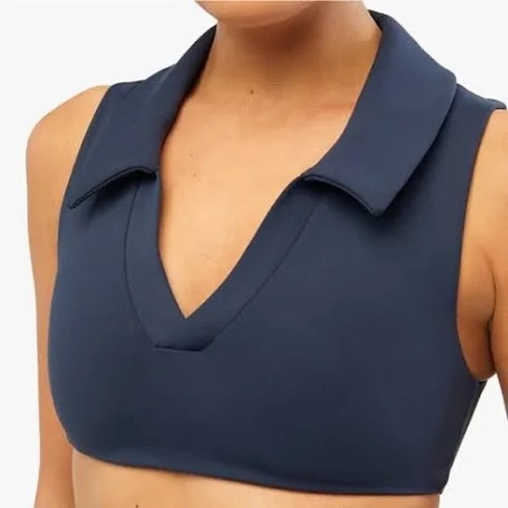 We Wore What Navy Polo Bra Medium